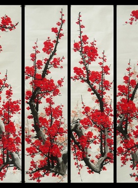 特价花鸟装饰画手绘国画梅花画