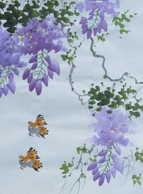 33x33厘米荷花花鸟小品画手绘国画字画客厅茶楼酒店玄关装饰挂画1