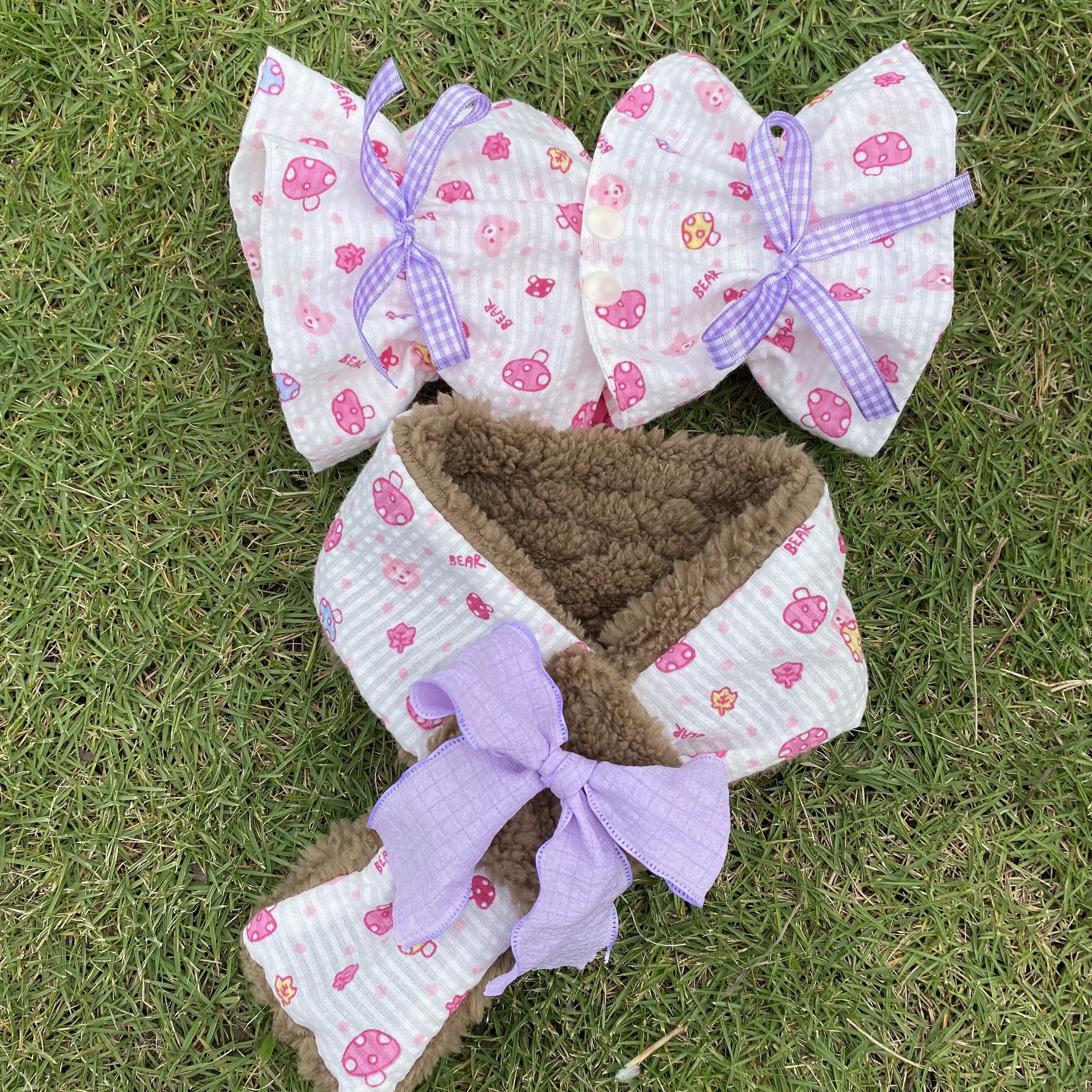 宠物狗狗围巾 耳花 通风透气史宾格可卡长耳朵狗吃饭防脏 公主狗