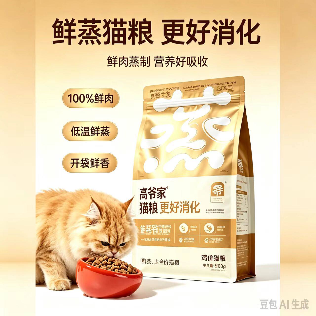 高爷家全价猫粮鲜蒸猫粮鸡肉配方猫粮鲜肉营养成猫幼猫粮