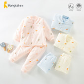 两件套女纯棉一岁两 棉袄棉裤 童泰婴儿棉衣套装 秋冬男分体宝宝冬季