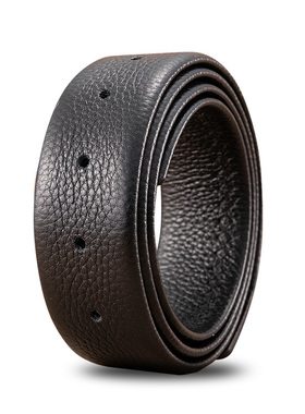 平滑扣皮带不带头真皮男款无头腰带无扣牛皮皮带条打孔不要扣头新