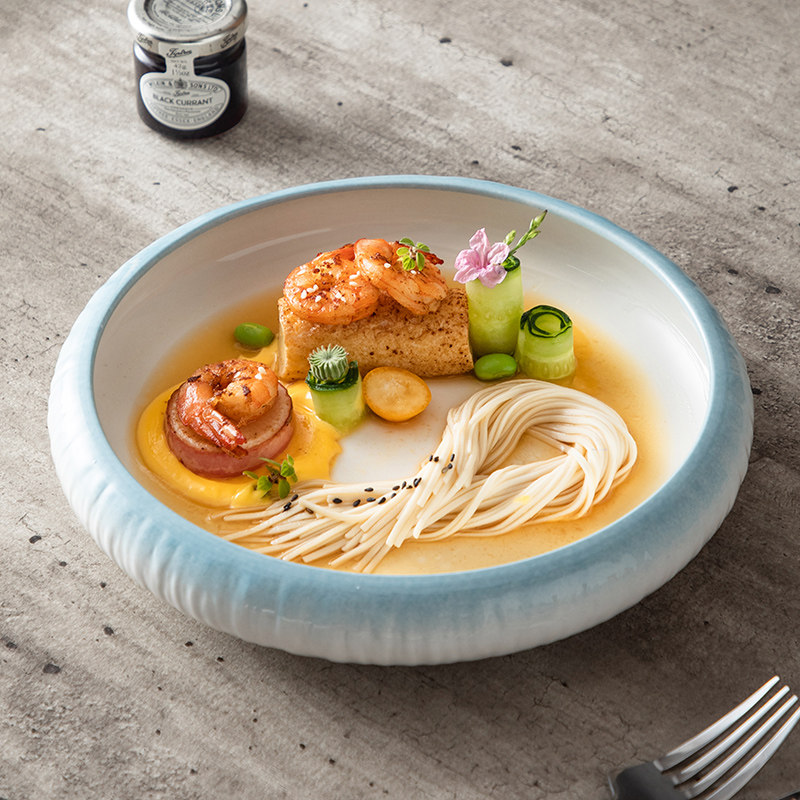 冷菜盘高级圆形鼓形盘子意境摆盘碗水煮鱼精致凉菜盘会所酒店餐具,餐饮具,碗,淘宝优惠券,粉丝福利购,淘宝优惠卷