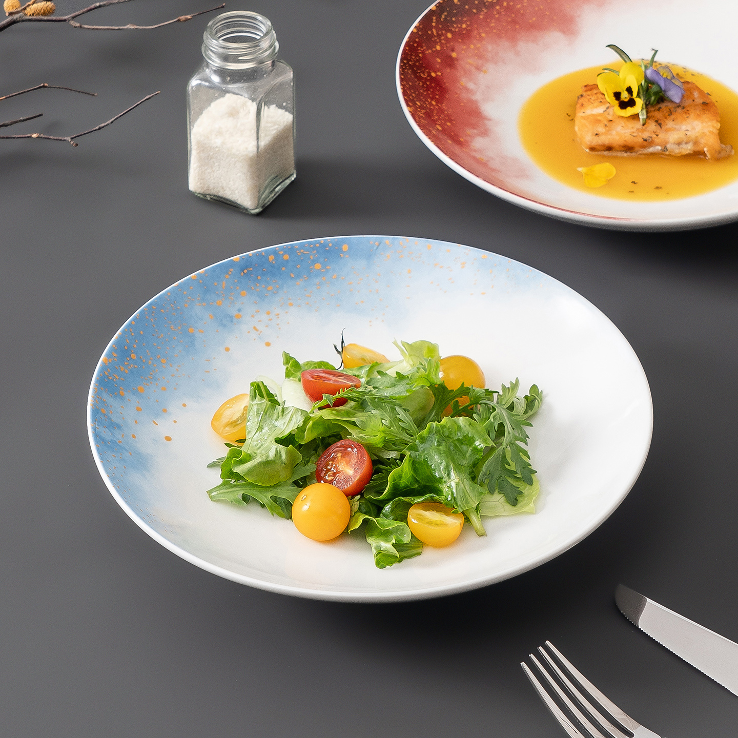 家用汤盘菜盘渐变餐具高颜值