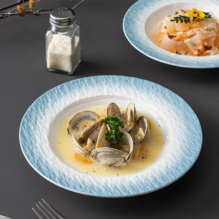陶瓷盘子菜盘家用菜碟酒店专用深盘商用餐具北欧汤盘草帽盘意面盘