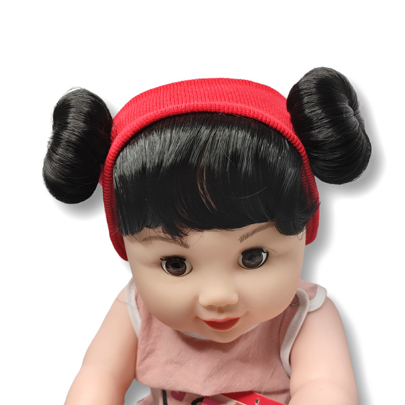 婴儿假发发带丸子女宝宝护囟门发饰头饰儿童韩式辫子刘海双苞发箍