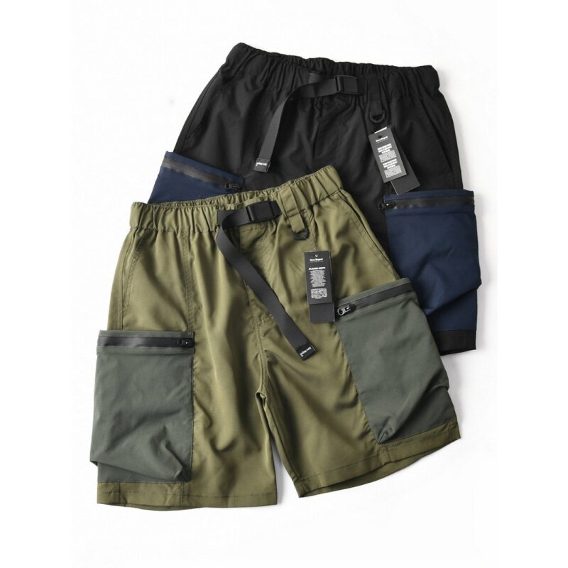 美式户外机能速干工装短裤男夏季日系潮牌宽松多口袋男士五分裤子