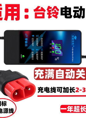 适用台铃自动关机电动电瓶车充电器48V60伏72V84V96V超威天能快