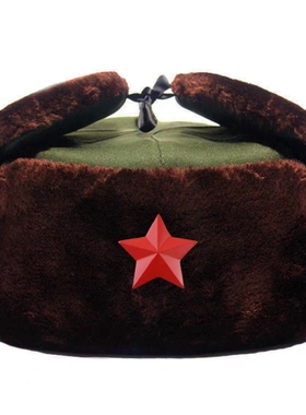 苏联帽子户外俄罗斯帽复古雷锋帽毛帽cccp帽子秋冬季抗寒保暖棉帽