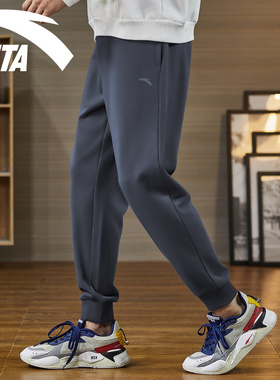 安踏男裤运动裤宽松卫裤2026春季新款灰色束脚针织裤子休闲裤男裤