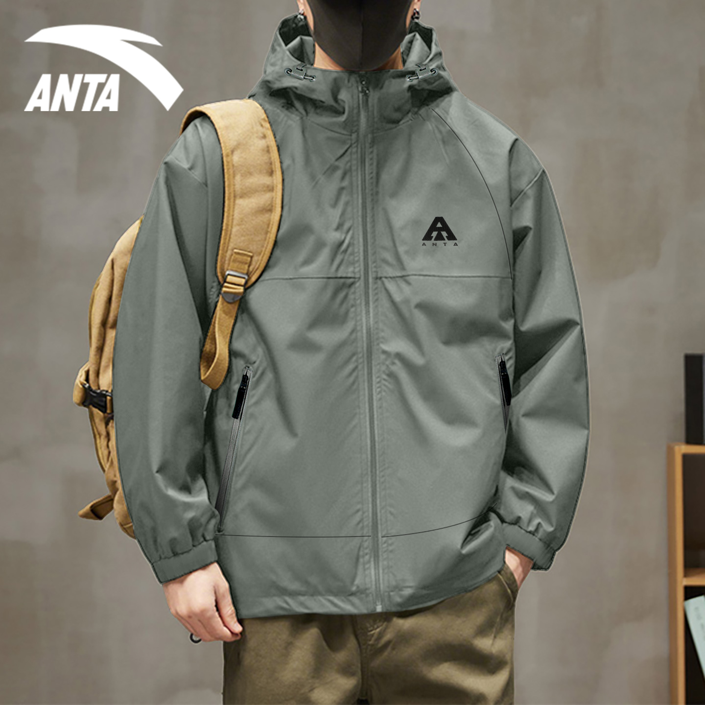 安踏外套男户外运动防水休闲男装