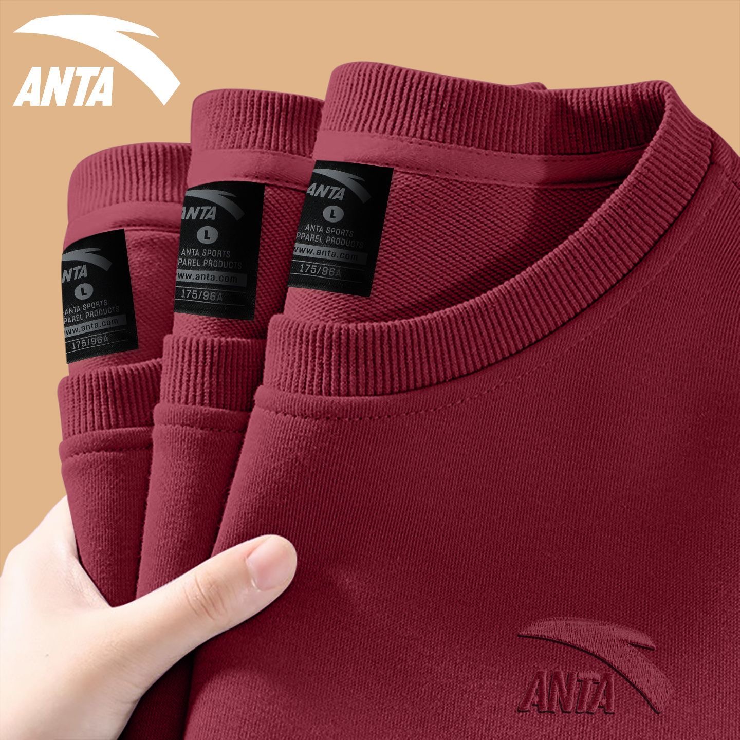 安踏圆领卫衣女时尚洋气长袖上衣