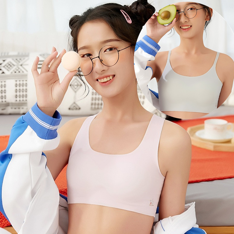 儿童无痕内衣12-15岁女童发育期莫代尔吊带背心少女防凸点文胸