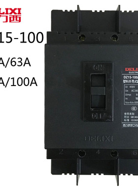 德力西塑料外壳式断路器/空开DZ15-100/3901 63A 100A 空气开关