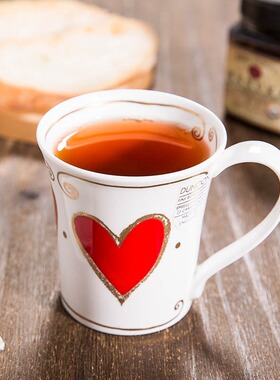 英国DUNOON丹侬骨瓷马克杯情侣款咖啡对杯描金情人节生日礼物水杯