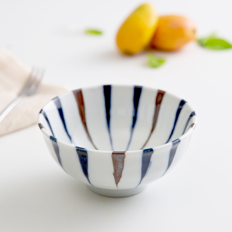 日本美浓烧蓝十草陶瓷餐具