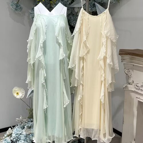 【七七酱专属】YINGCHOI 春夏新款真丝桑蚕丝连衣裙33247