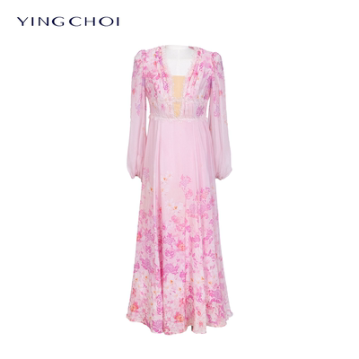 【七七酱直播间】YINGCHOI 夏季定制新款真丝双绉连衣裙 32818