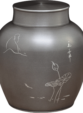 廖达锡罐茶叶罐纯锡大号一斤装密封精品储茶罐家用定制礼盒装礼品