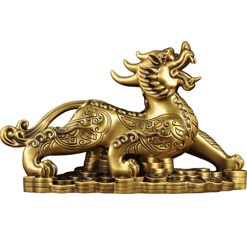 黄铜招财貔貅摆件一对皮丘客厅