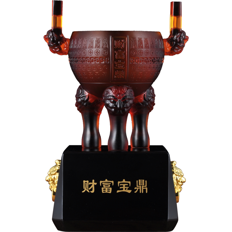 财富摆件琉璃三足鼎客厅