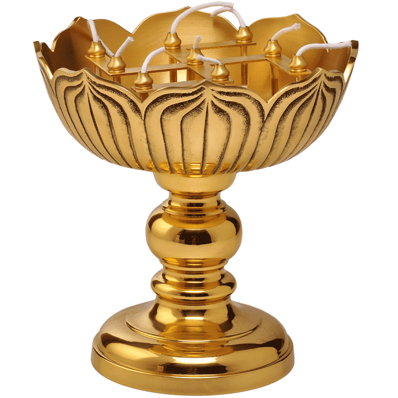 黄铜中式纯铜烛台佛堂酥油灯