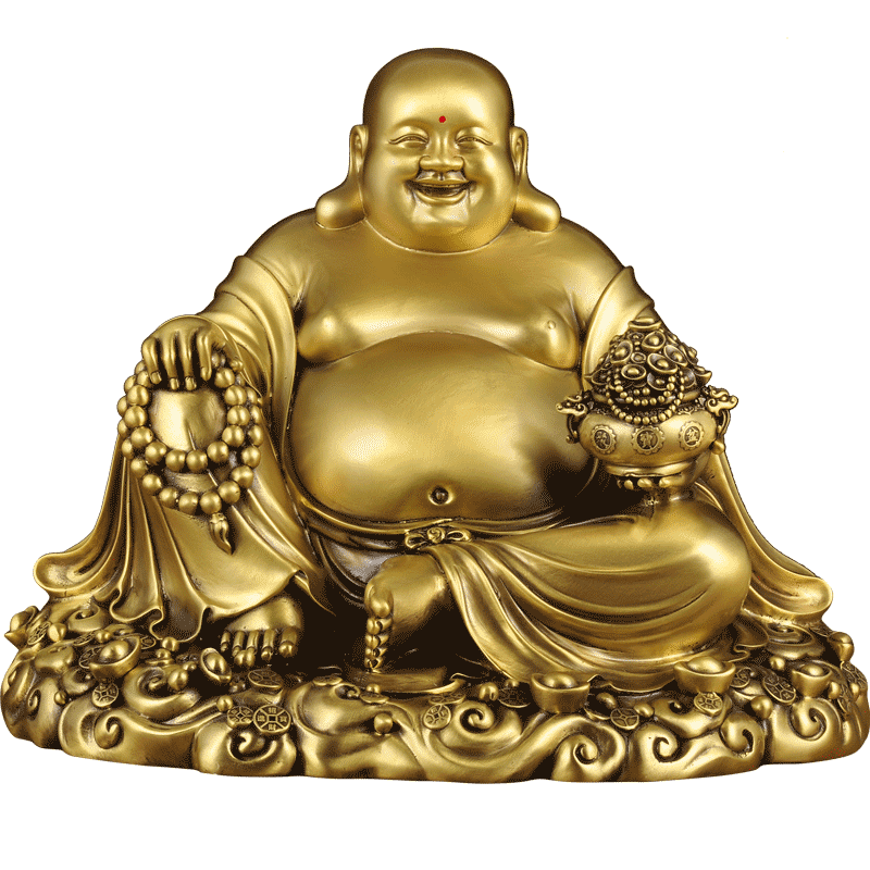 黄铜弥勒佛摆件笑口常开大肚寺庙