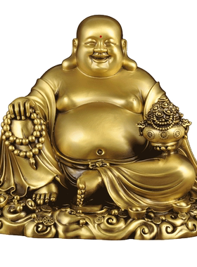 黄铜弥勒佛摆件笑口常开大肚寺庙