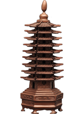 紫铜九层文昌塔摆件9层宝塔家居