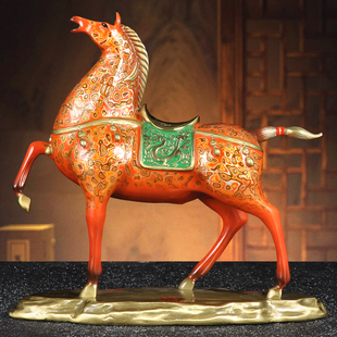 彩铜唐马摆件马到成功生肖马招财马家居客厅电视柜装饰品商务礼品