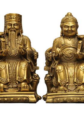 黄铜佛像摆件风水工艺品土地婆