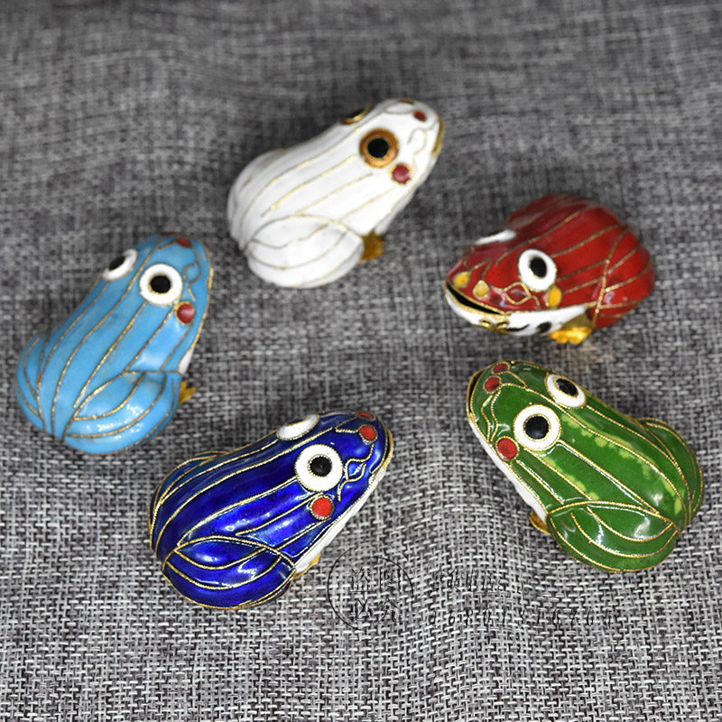 北京景泰蓝老货动物花丝青蛙招财金蟾铜胎掐丝珐琅书桌装饰摆件,特色手工艺,景泰蓝,淘宝优惠券,粉丝福利购,淘宝优惠卷