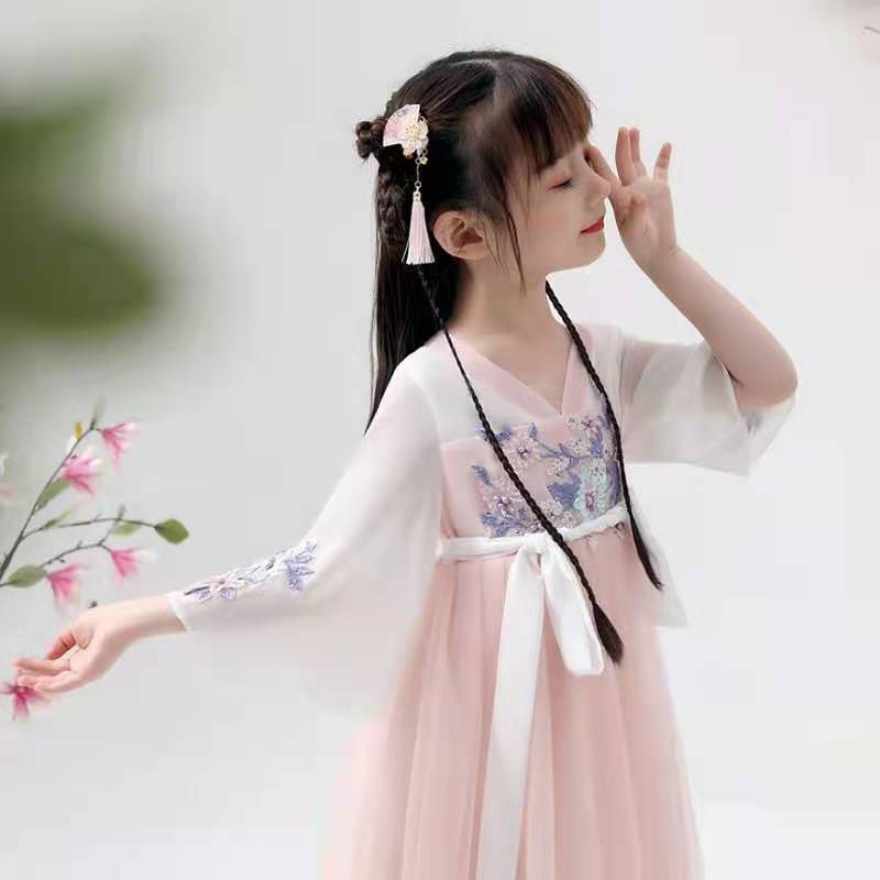 公主古装头饰少女儿童汉服发饰步摇古风扇子发夹旗袍和风扇形对夹