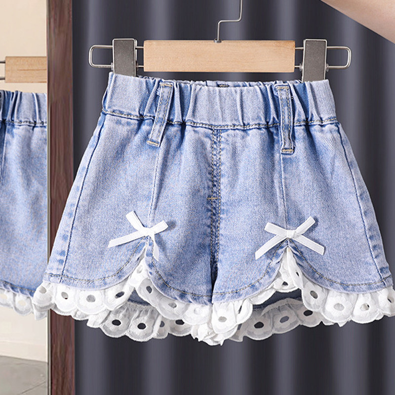 2023新款天丝牛仔短裤女童夏季薄款外穿小女孩裙裤洋气软五分热裤