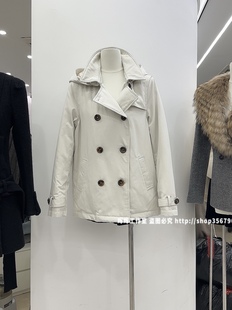 2025新款女装秋冬韩版连帽短款双排扣风衣外套羽绒服女夹克上衣