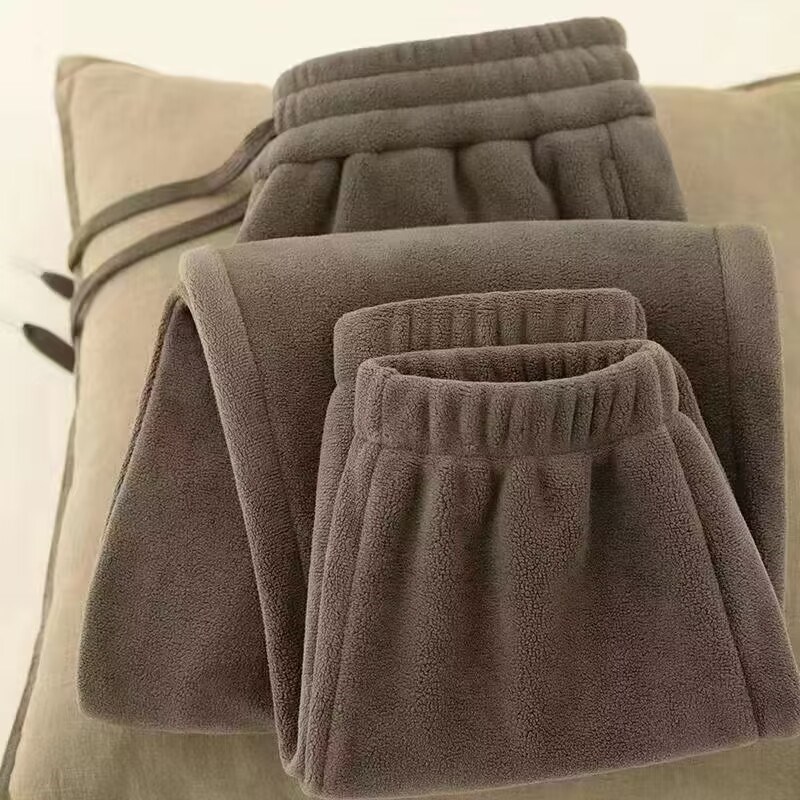 双面摇粒绒卫裤男2025新款秋冬季加绒加厚潮流百搭束脚运动休闲裤