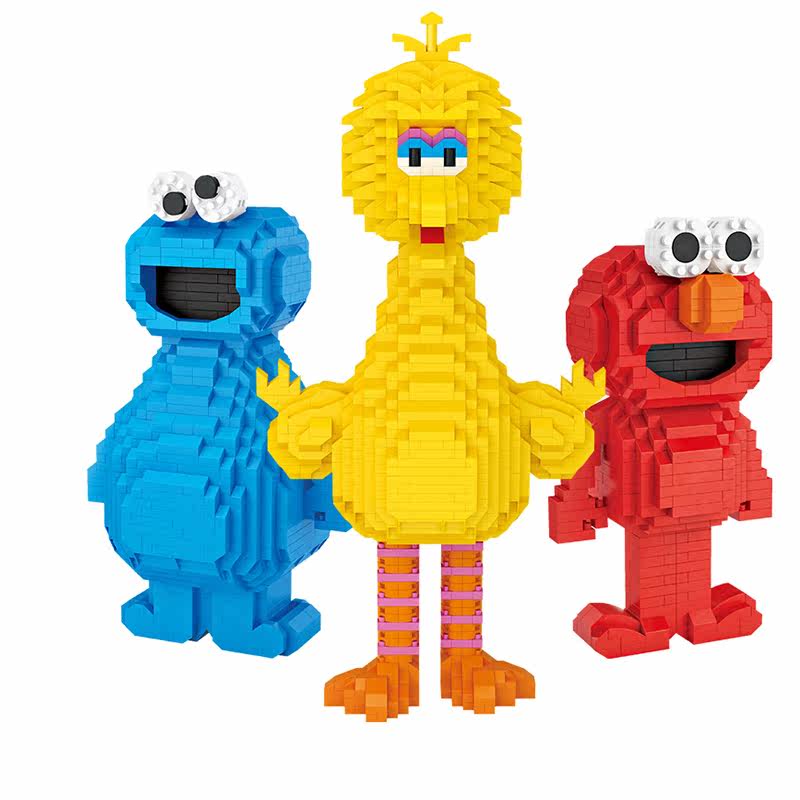 loz/俐智芝麻街积木小颗粒拼装玩具成人儿童益智成年立体童年回忆