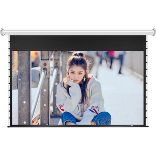 JK经科G-100s II电动拉线屏幕80/100/120寸16比9超高清4K投影仪白玻纤幕布家用电影壁挂嵌入式隐藏升降自动幕