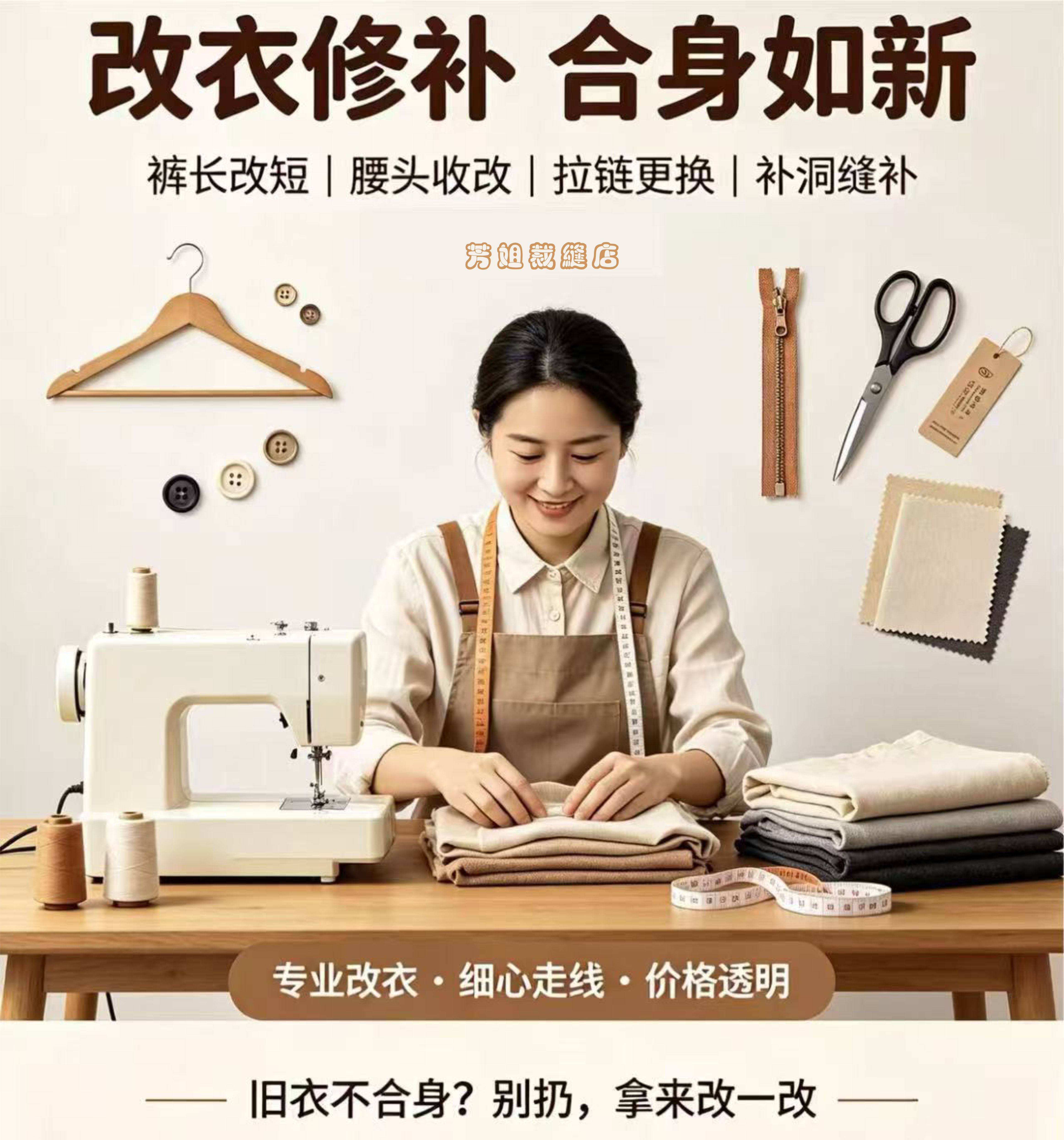 裁缝店专业改衣服各种工作服改尺工作服/校服/商务服