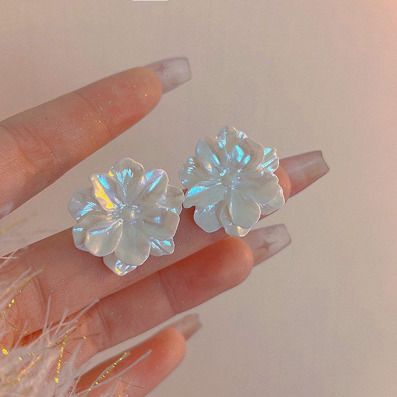 小众女森系耳复古花朵新款白色
