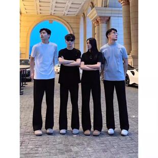 微喇裤冬季加绒c垂坠感加厚男美式冰丝柳叶西裤直筒弯刀anfitle