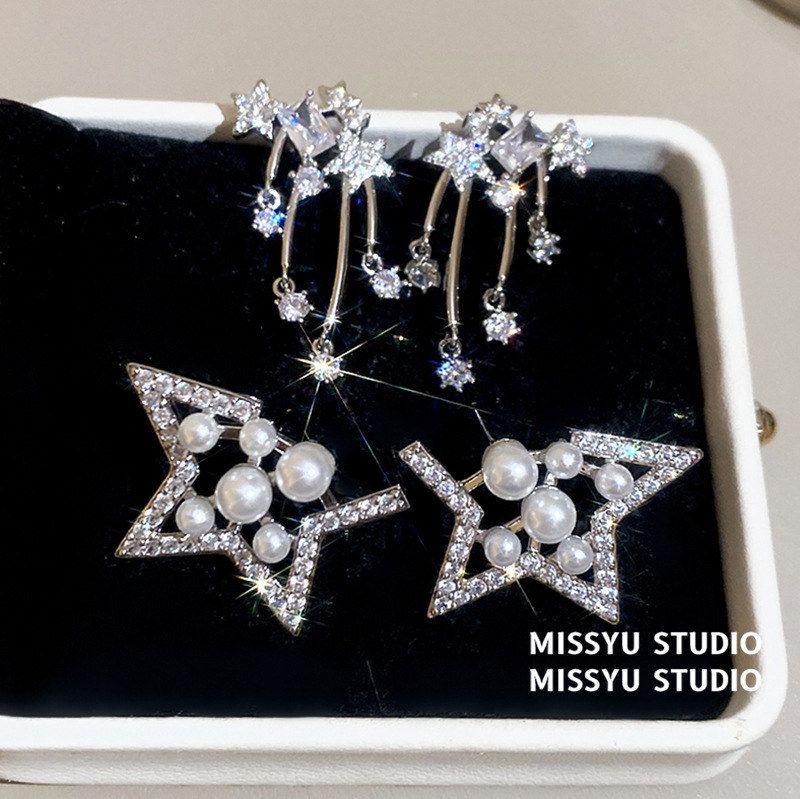 气质耳钉宝石星河小众星星时尚