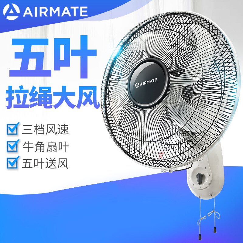艾美特壁扇挂壁式电风扇挂墙家用壁挂式餐厅厨房摇头FW4027-5机械