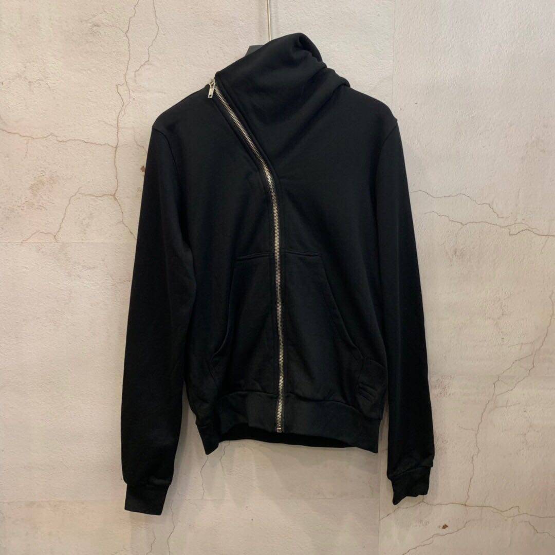 秋冬新款暗黑风格大巫师帽兜帽斜开衫斜拉链男女同款卫衣外套