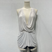 夏季 暗黑街头RO风格 褶皱丝滑女士性感深V休闲露背打底薄吊带背心