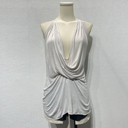 夏季暗黑街头RO风格褶皱丝滑女士性感深V休闲露背打底薄吊带背心