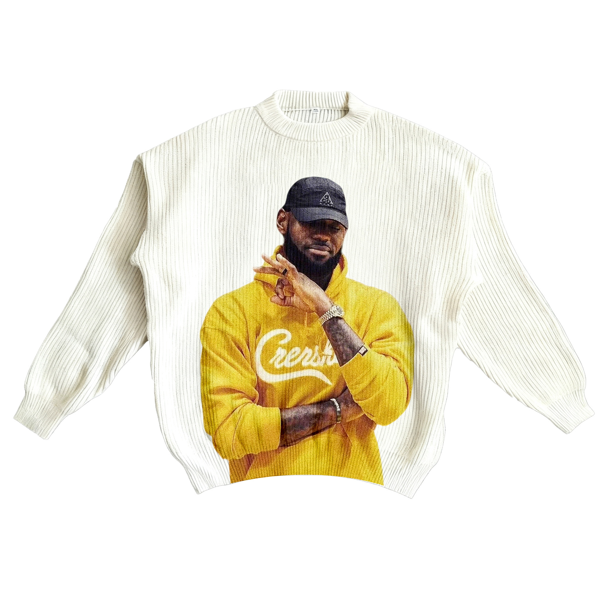 原创詹姆斯数码直喷印花美式大印花秋冬保暖毛衣潮流男女白针织衫,男装,针织衫/毛衣,淘宝优惠券,粉丝福利购,淘宝优惠卷