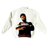 大印花秋冬保暖毛衣潮男女白针织衫 原创保罗乔治数码 直喷印花美式