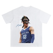 直喷印花圆领短袖 莫兰特美式 复古数码 水洗做旧高街潮纯棉宽松T恤