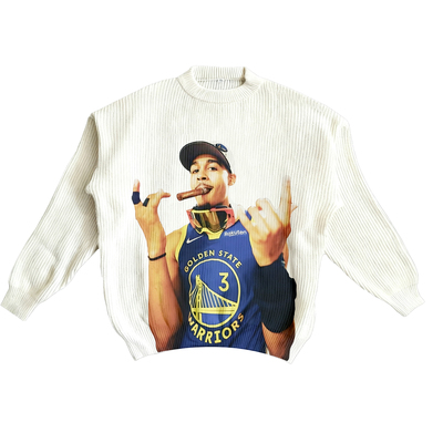 勇士队数码直喷美式保暖毛衣